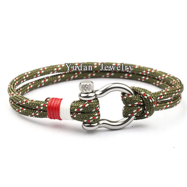 Wholesale Newest Stainless Steel D Buckle Metal Moroccan Nylon Bracelet