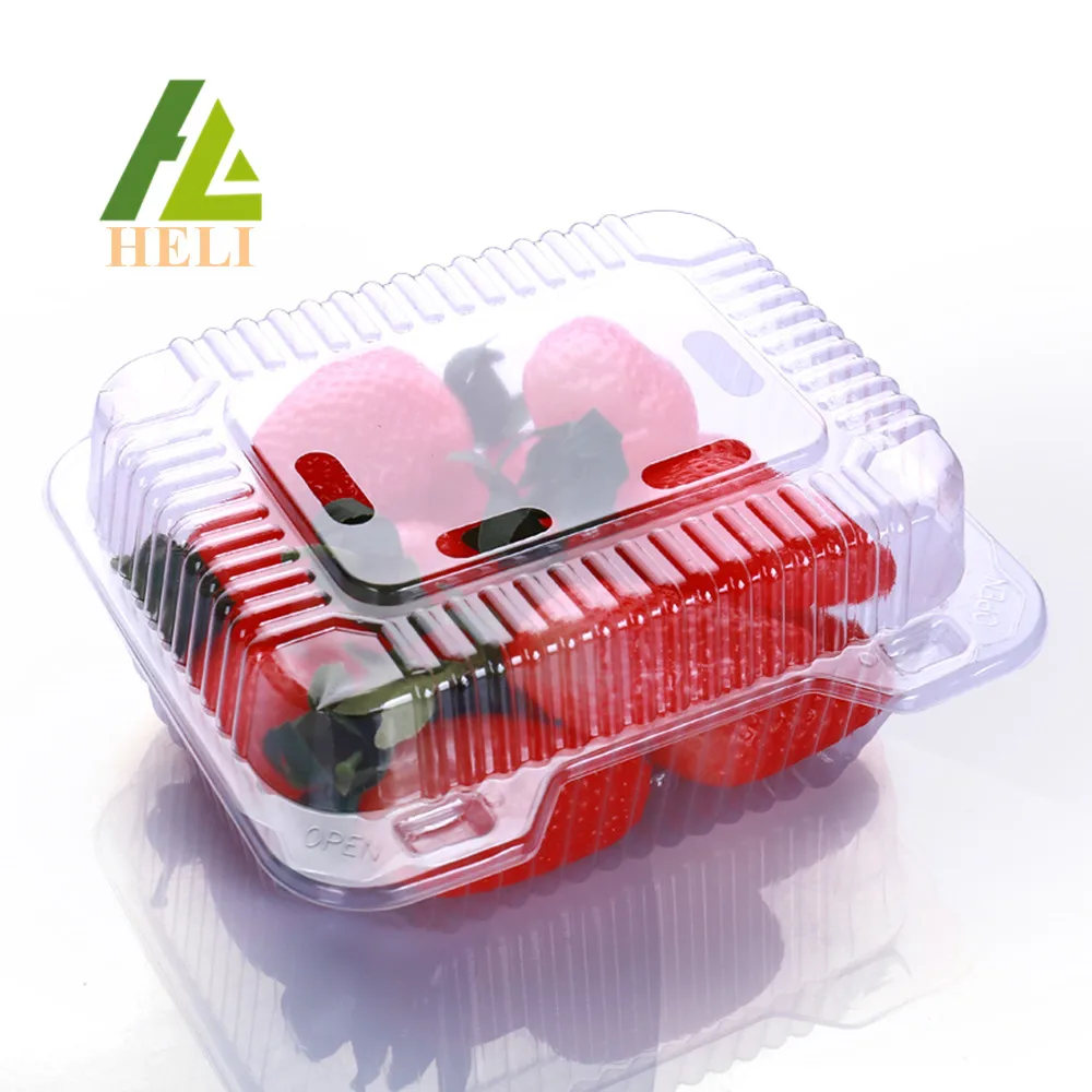 
500g Clear Plastic Biodegradable Fruit Strawberry Packaging Container 