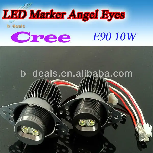2014 новые автоматические фары автомобиль водить e90 10w глаза ангела, 10w светодиодный маркер глаза ангела для bmw