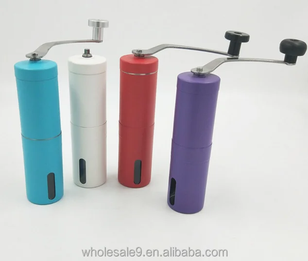 popular colorful manual coffee bean grinder, hand crank design coffee bean maker