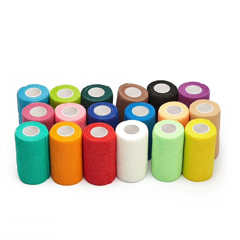 Bulk wholesale self adherent dressing nonwoven cohesive elastic bandage 10cm width