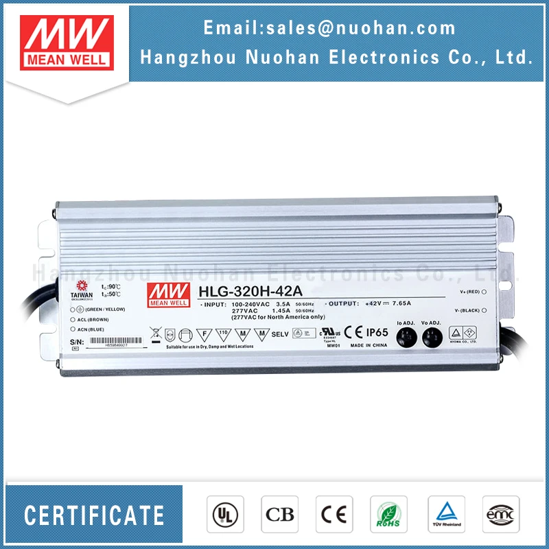Mean well 320w 42v dimmable driver HLG-320H-42B