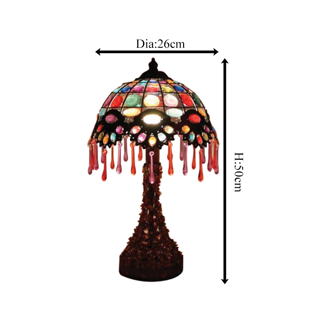 Moroccan style antique red carving flower lampshade floor lamp