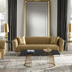 2021 new design fabric luxury couch livingroom gold round hotel lobby sofa