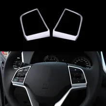 2 Pcs/Set Car Steering Wheel Sequins Cover Interior Decoration Trim For Hyundai Tucson 3th 2015+ 2016 ABS Accessories