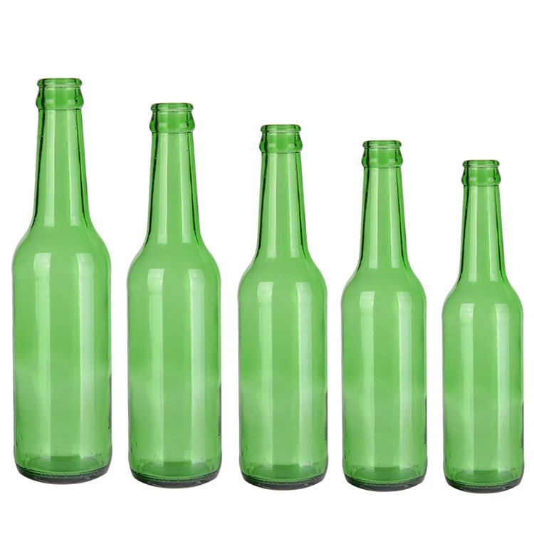 Clear Crown Beer Glass Bottle Blue Green Brown Vodka Cap with Brush Hot Stamping Beverage 330ml 355 Ml 640ml