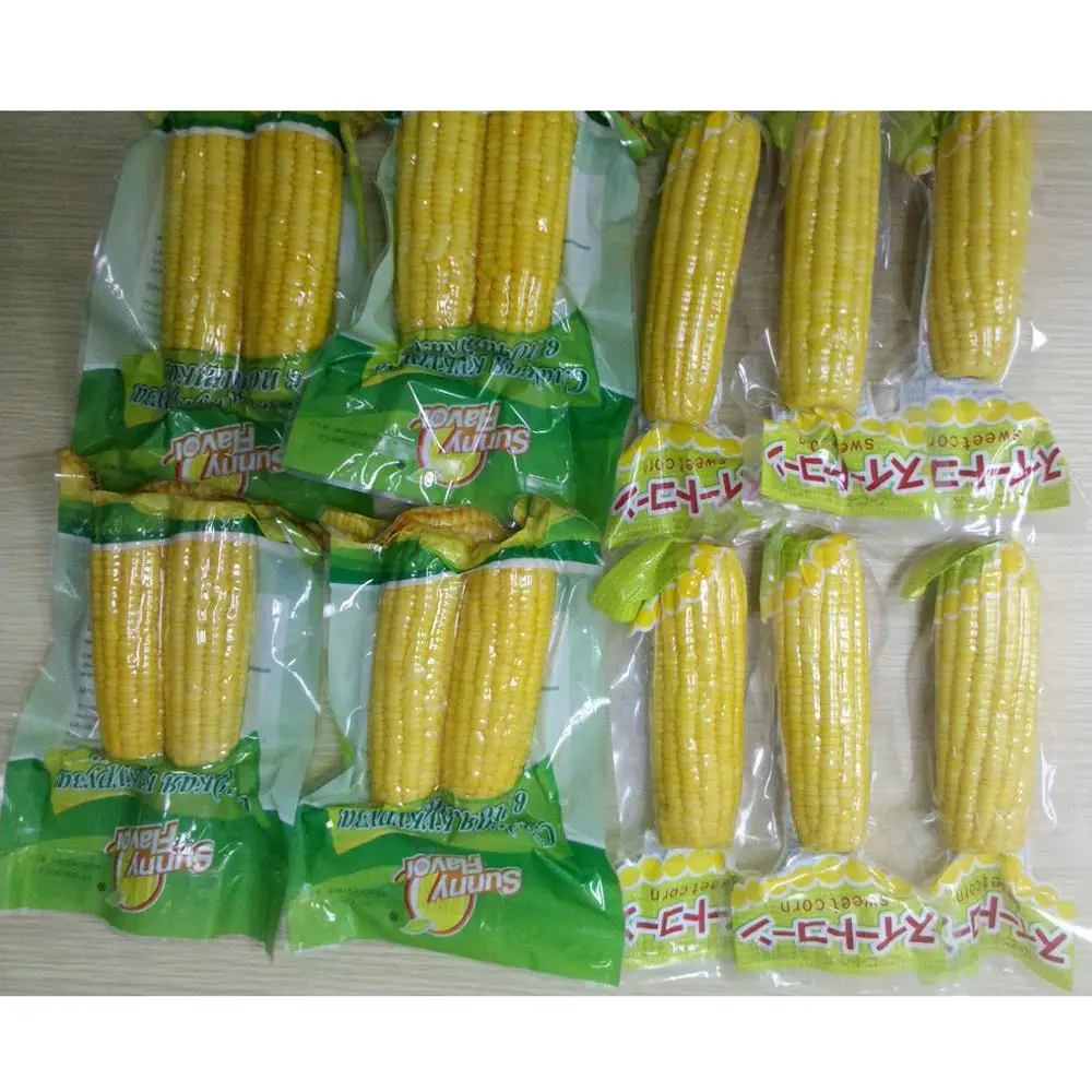 New Season High Quality Good Price Vacuum Pack Cooked Sweet Corn Cob in pouch