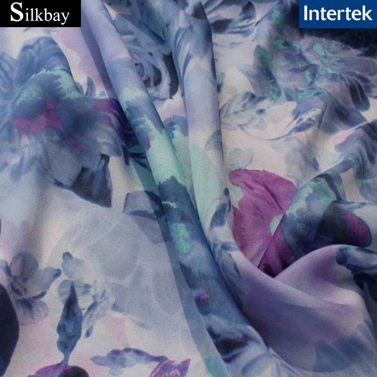 
8mm 100% silk digital printed silk chiffon fabric 