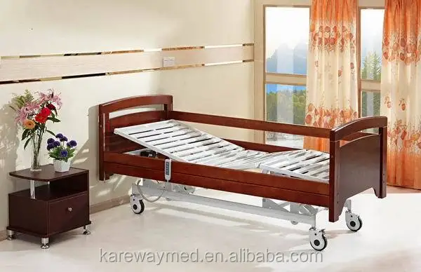 Home Care 3 Functions Hospital Electric Beds for The Elderly Metal and Wood KJW-HD353 200KGS Wooden Onsite Training