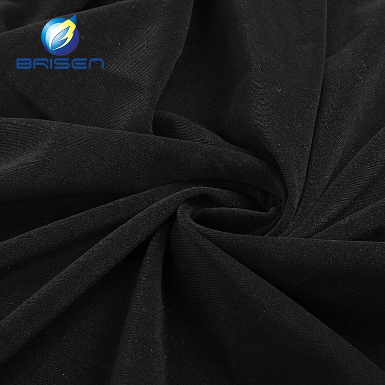 Elastic Cloth Black Polyester Spandex High Material Fabric
