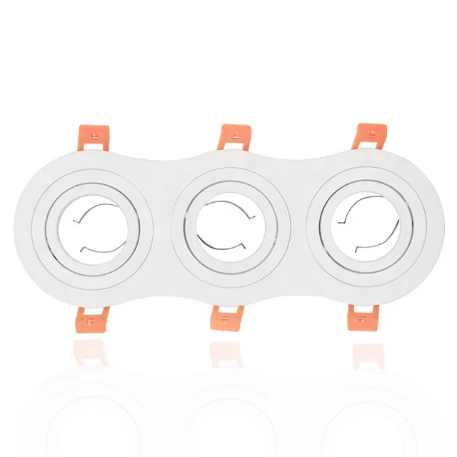 White black 3 head aluminum led lighting recessed round led downlight gu10 housing