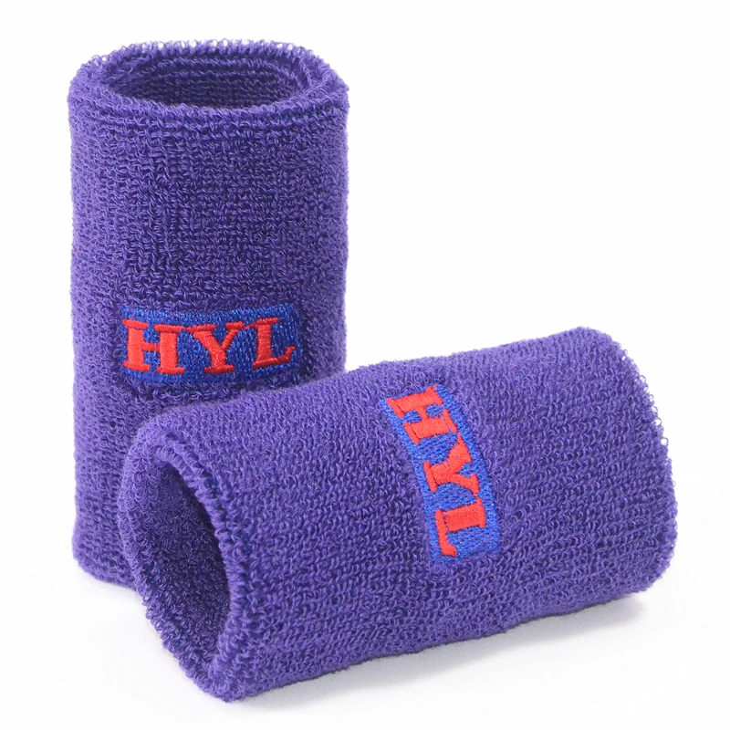
HYL-Towel terry cotton customized logo embroidered sweatbands for wrist 