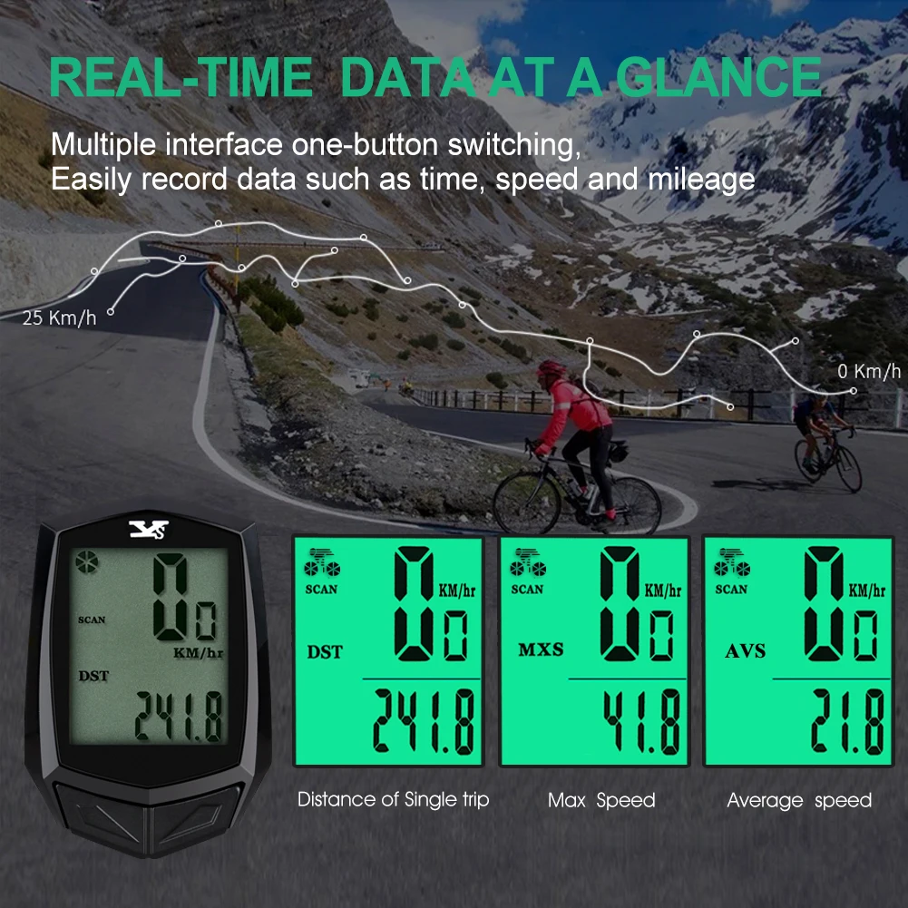 
YS-258A wired multi-function cycling computer odometer speedometer waterproof lcd bicycle/bike computer 