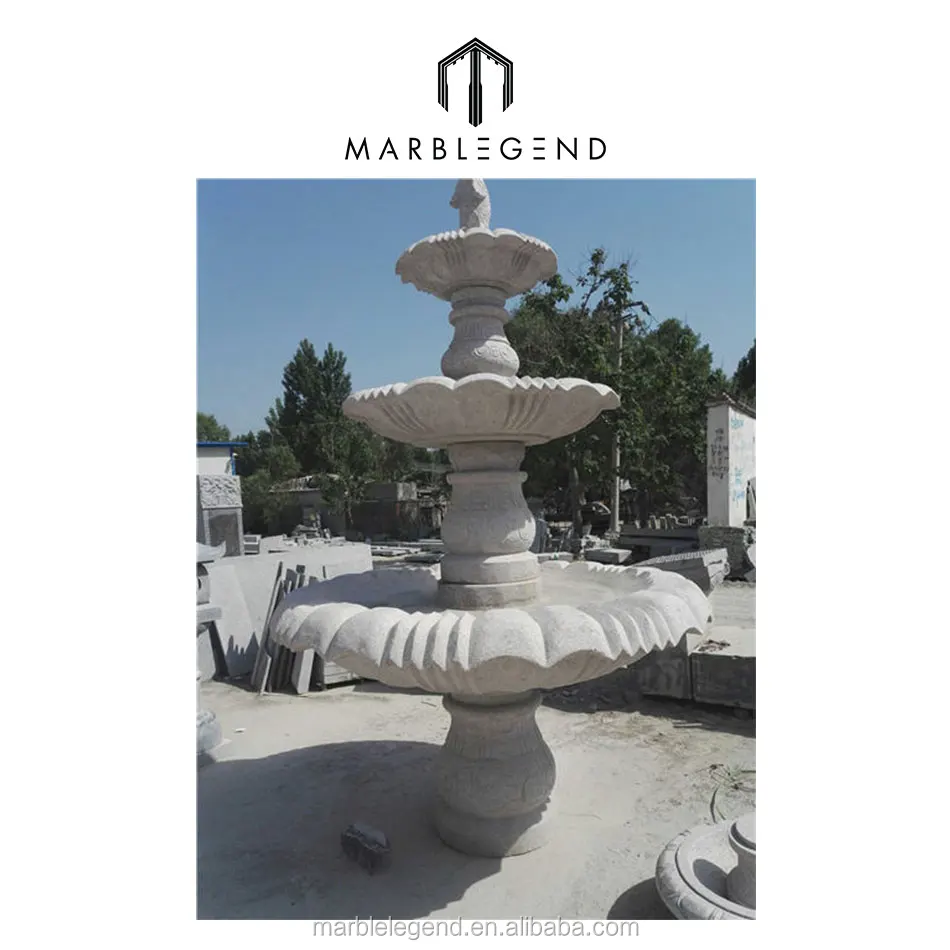 Natural stone carved decorative garden waterfall