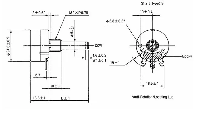 Потенциометр rv24yn20s b4.7k 472