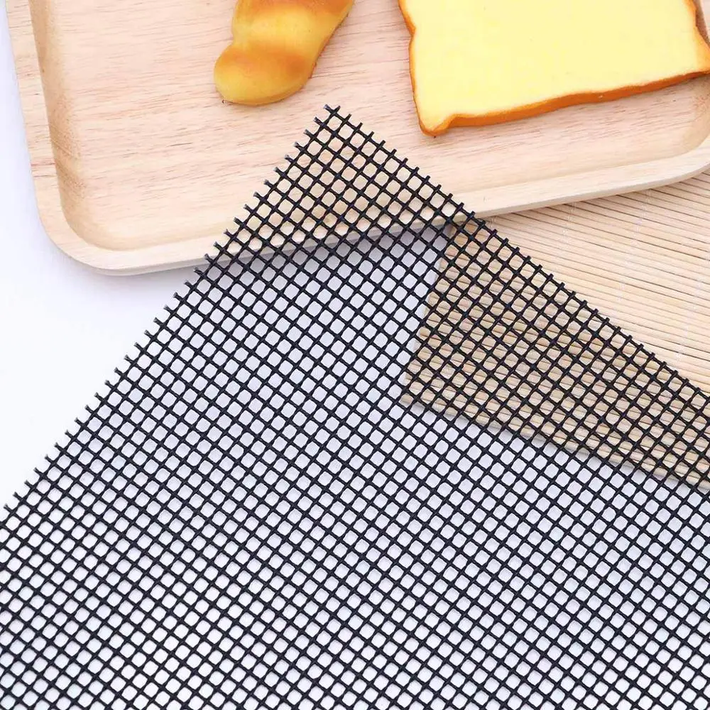 
Eco-friendly bbq accessory non-stick black charcoal bbq grill mesh mat for barbecue 