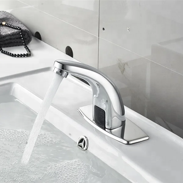 Infrared Single Cold Water Saving Smart Brass Bathroom Induction Touchless Automatic Sensor Water Taps Faucet For Wash Basin