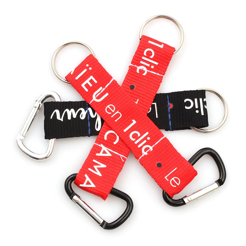 China supplier promotional custom carabiner short lanyard