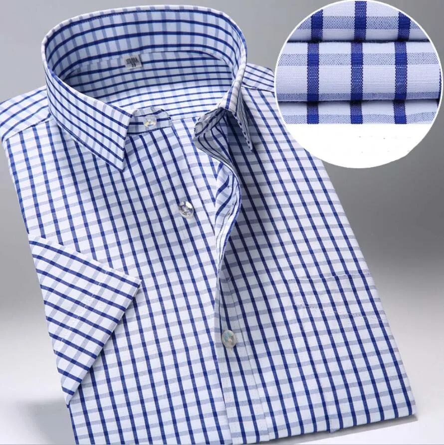 Wholesale High Quality Short Sleeve Checks Casual Shirts For Men