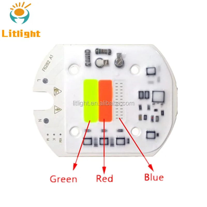 High Power Driver on Board 30watt Red Blue Green Driverless 200V-240V AC 220V 230V cob led chip 30W RGB driver-less free solder