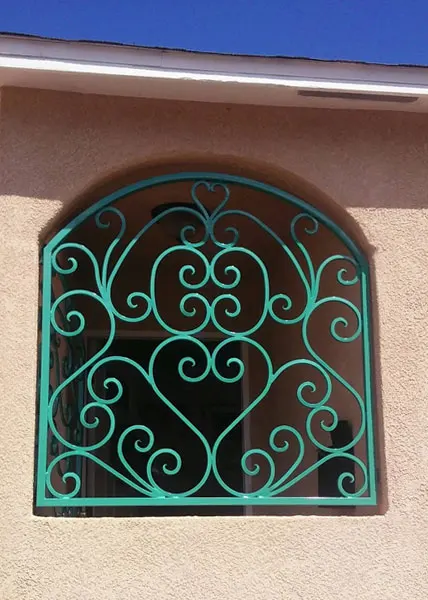 wrought iron window grill design