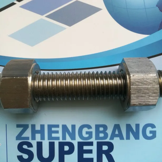 
Stud bolt c/w 2 nuts with material 904L N08904 1.4539 used in oil and gas industry 