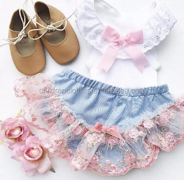 Оптовая продажа, Детские Короткие шаровары с винтажным принтом и оборками, нижнее белье для маленьких девочек