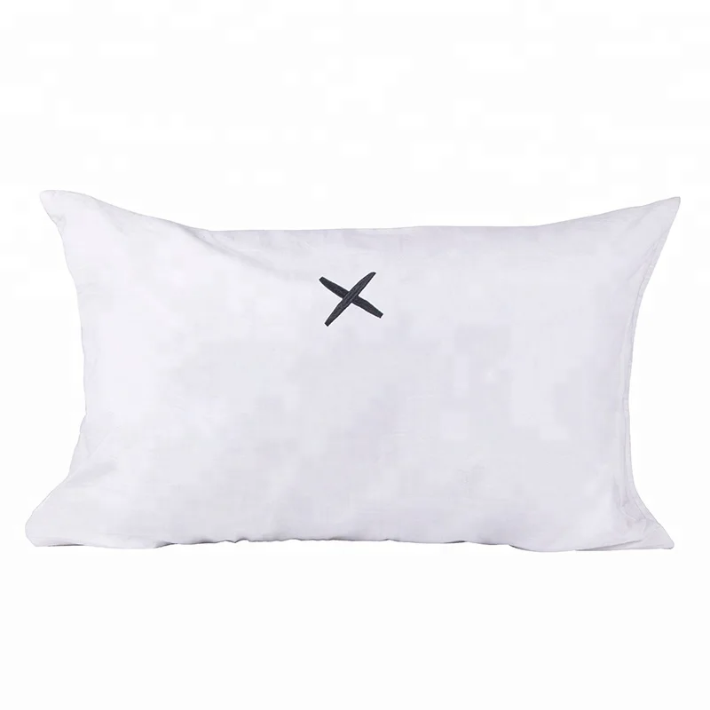 Monad Ins Hot Soft And Cozy Custom Embroidery Printed Letters 100% Organic White Cotton Pillow Cushion Cover Case for Bedroom