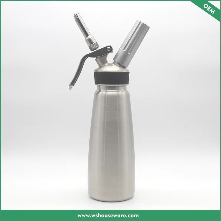0.5L whipped cream dispenser stainless steel with 3 decorating tips