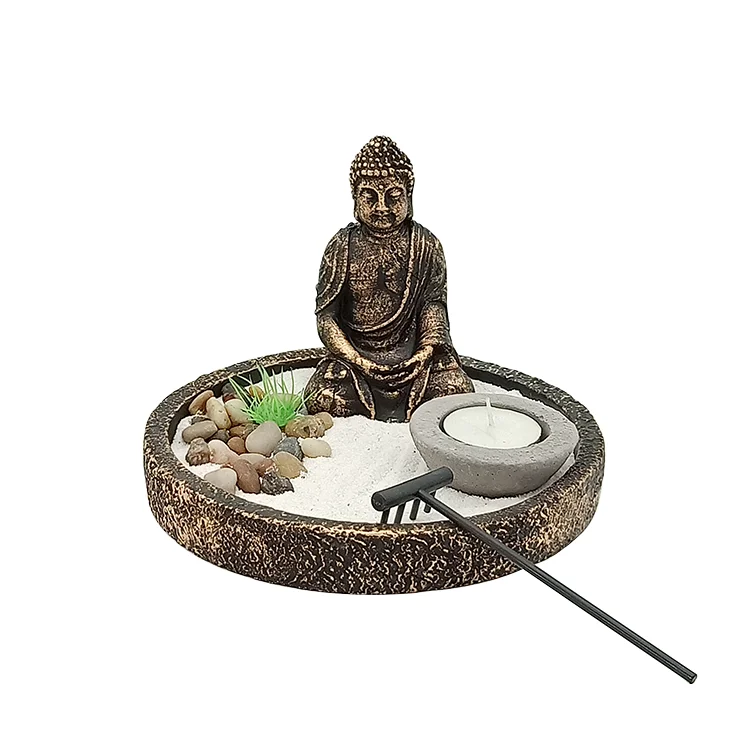 
Wholesale sand box zen garden incense purple buddha statue 