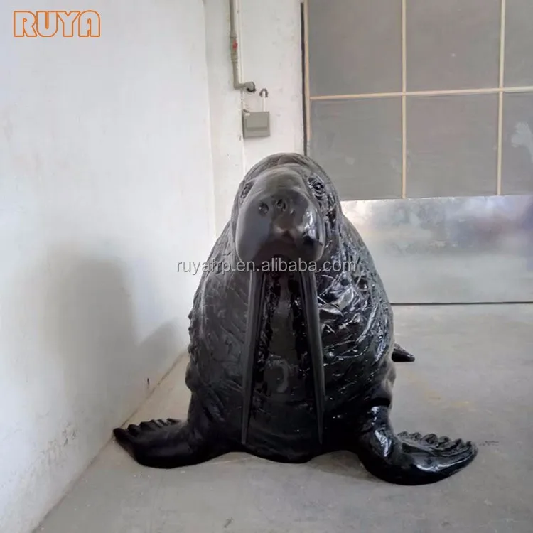 Fibreglass modern designer furniture advertising media photography props walrus chair black leather