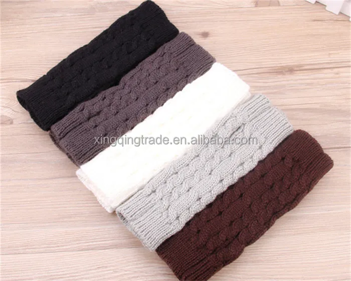 Fashion Half Finger Gloves For Women Winter Warm Wool Knitting Arm Gloves
