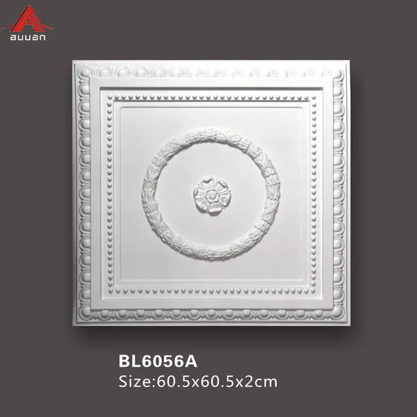 BL6100A#  PU Polyurethane foam  Decoration Aluminum Ceiling Carved Decorative Wall Ceiling Medallion tiles