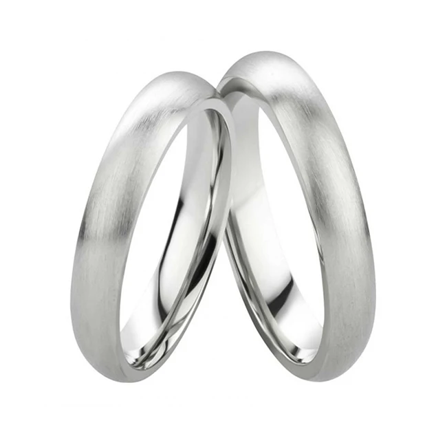 
High quality silver high polished men women custom wedding bands wholesale 