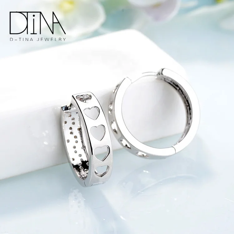 DTINA Fashion Sweetheart AAA Zircon Birthday Gift Special Pattern Jewelry Accessories Platinum Plated Earrings