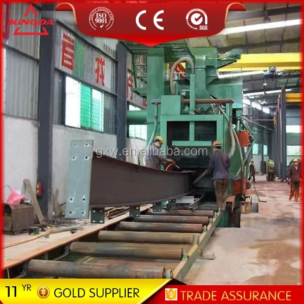 
Round bar flange I beam H beam joist steel plate sheet steel pipe tube shot blasting polishing machine 