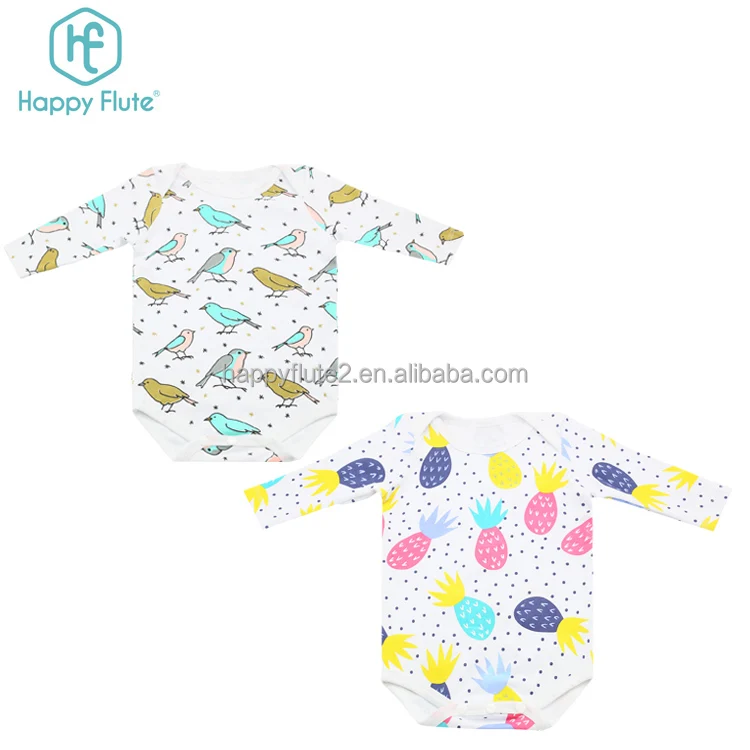 Флейта популярные детские с длинным рукавом хлопковый джемпер новорожденных Мягкий комбинезон с принтом для малышей boodysuit