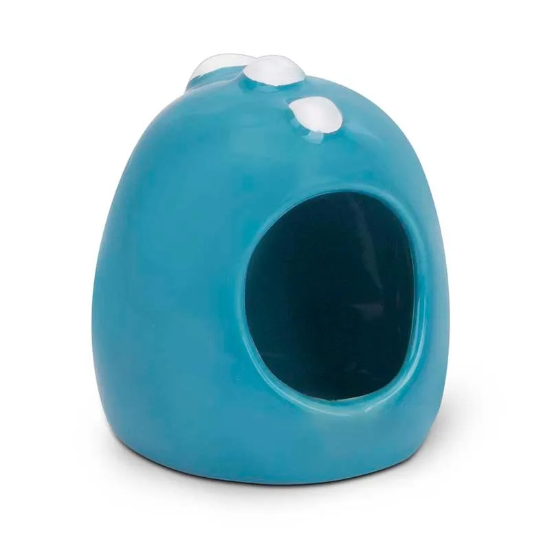 
Made In China High Quality Lovely Blue Dino Ceramic Small Pet House For Hamsters 