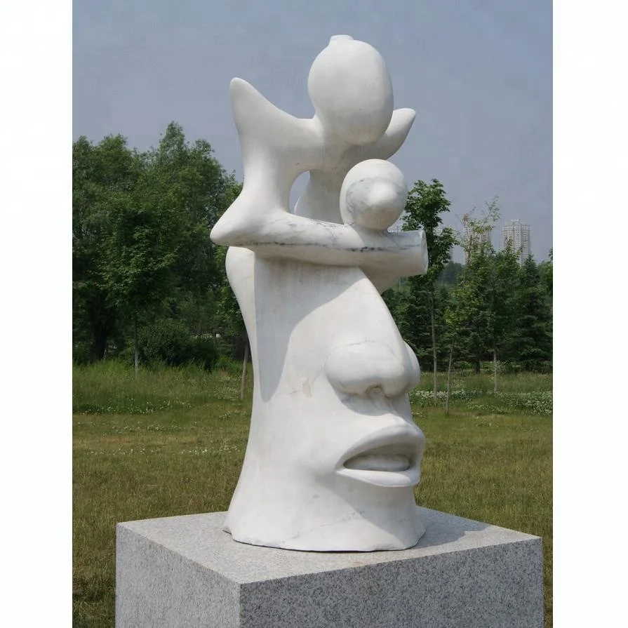 
Decorative Outdoor contemporary white marble art carving stone abstract sculpture 