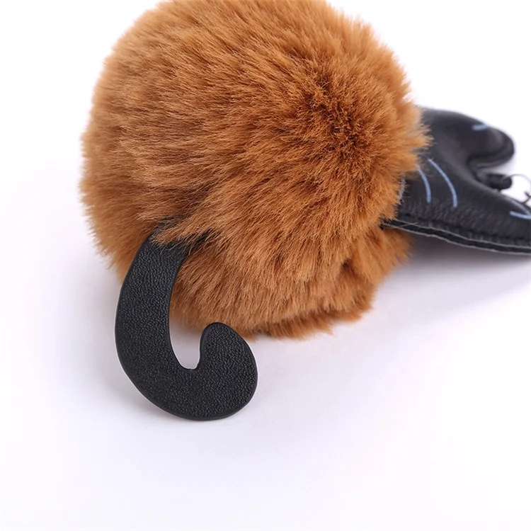 Women Fluffy Cat New Creative Fur Pom Pom Keychain kitten Key Chain Fur Key Holder Cover