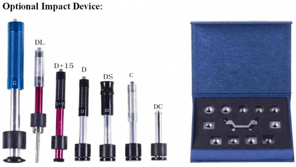 Hardness testing components probes optional impact devices for hardness tester