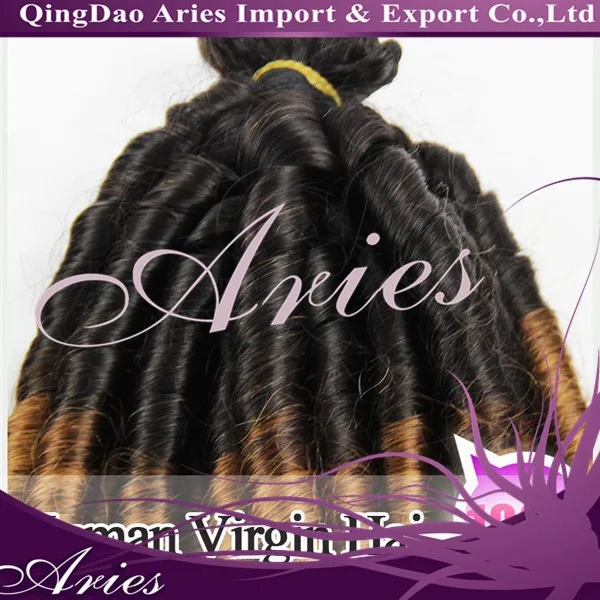 Top 100%high quality cheapest super soft super sexy beautiful Aunty hair ombre two tone color 1b 613 human hair weft