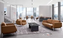 PU leather office sofa set SF162 comfortable waiting room arm chair for project