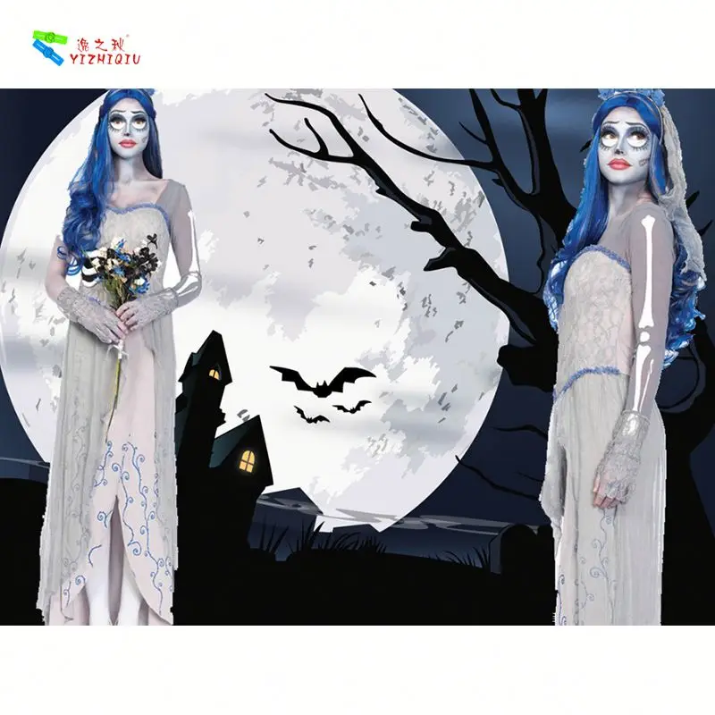 YIZHIQIU Skeleton Bride beautiful dress party costumes