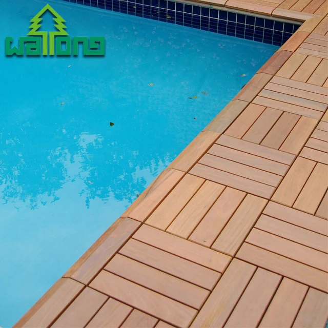 wpc solid floor tiles exterior decking 3-strip compound flooring