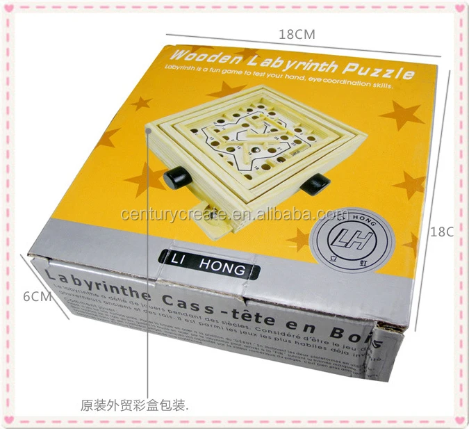 Educational 3D kids balance training Maze toy Wooden Labyrinth Puzzle Game