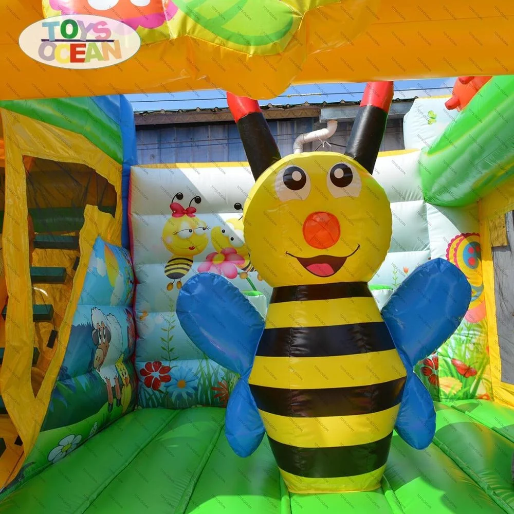 customize  inflatable honey bouncer castle jumping trampoline combo with slide