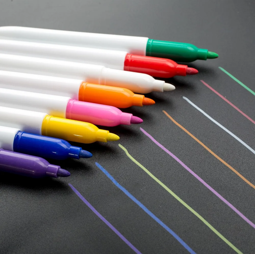 Wholesale Custom Non-toxic Round Toe Liquid Chalk Marker Assorted 8 Colors Chalk Markers for Blackboard Chalk Pen