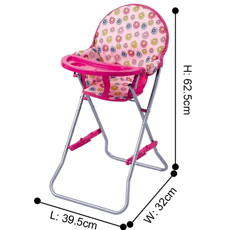 Kids Toy New Coming Baby Doll Metal Highchair With Table