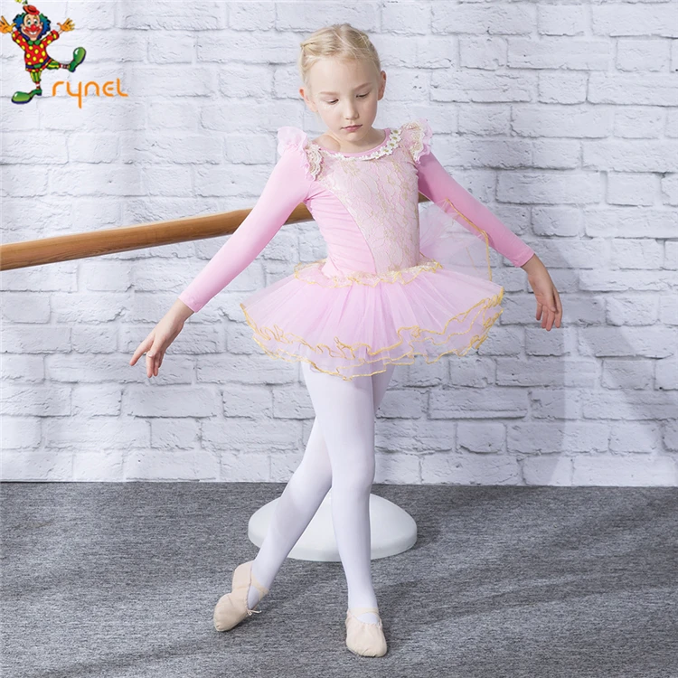 PGCC 5579 kids Black/ Pink Fancy LaceTUTU Ballet Costume For Girls Professional Ballet Dance Dress